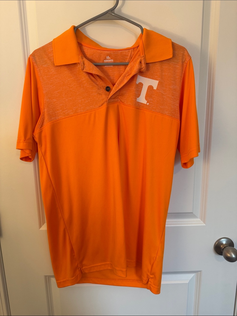 Knights Apparel Orange Polo with White 'T' Logo
